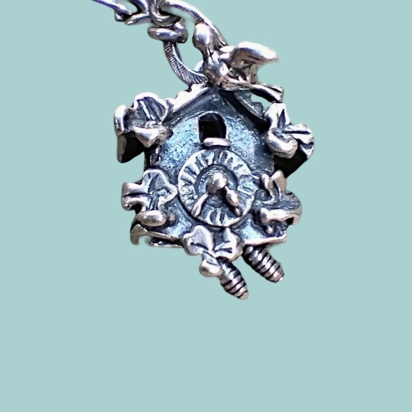 Vintage BEAU Sterling Silver Cuckoo Clock Movable Pendulums Charm Pendant​​ - Picture 1 of 8